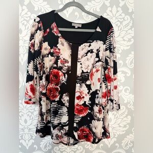 4/$25 • Laura Floral Print 3/4 Sleeve‎ Top